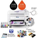 Epson Renkli Tanklı Yazıcı Otomatik Çift Taraflı Baskı Adf Otomatik Belge Besleyici Wi-Fi Ethernet USB Bağlantılı Çok Fonksiyonlu Profesyonel Ofis Tipi Yazıcı - Beyaz