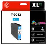Epson T-9082 Mavi Muadil Kartuş - Yüksek Kapasiteli / Epson Workforce Pro Wf-6090Dtwc/Wf-6090D2twc/Wf-6590Dwf/Wf-6590Dtwfc/Wf-6590D2twfc
