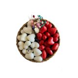 EQMQ STORE KOZMETİK Mini Kalpli Dekoratif Kokulu Sepetli Beyaz ve Kırmızı Renk Sabun (Sepet içerisinde 15 Beyaz 15 Kırımızı 30 Adet 2*2 cm)