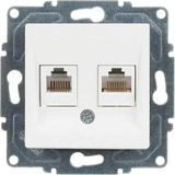 Eqona Radius Neoline Data + Nümeris Telefon Prizi (RJ45 CAT5E + Cat3), Beyaz (Mekanizma + Tuşkapak)