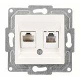 Eqona Radius Neoline Data + Nümeris Telefon Prizi Rj45 Cat6 + Cat3 , Fildişi Beyazı Mekanizma + Tuşkapak