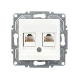 Eqona Radius Neoline İkili Data Prizi 2 X Rj45 Cat5e , Beyaz Mekanizma + Tuşkapak