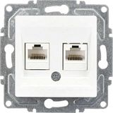 Eqona Radius Neoline İkili Data Prizi 2 X Rj45 Cat6 , Beyaz Mekanizma + Tuşkapak