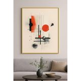 Equilibrium - Gerçek Cama Baskı Gold Alüminyum Metal Çerçeveli Tekli Modern Tablo