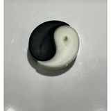 Equinox Mum Dişil & Eril Enerji Ying Yang Mum Vanilya ve Hindistan Cevizi Kokulu (Siyah-Beyaz) - Beyaz - Siyah - 2 Adet