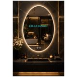 ER-KA DİZAYN ELİPS STEAM-FREE AYNA BUĞ TUTMAZ AYNA BUĞ ÖNLEYİCİ AYNA BANYO AYNASI *DİMMER ÖZELLİKLİ*