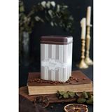 ER022-7A Elegance Coffee Desenli Kare Metal Saklama Kabı 11X11 cm