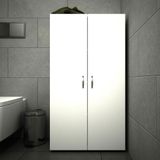 Era Home 2 Kapaklı 4 Raflı Çok Amaçlı Beyaz Banyo Dolabı