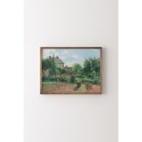Eragny'deki Sanatçının Bahçesi - Camille Pissarro - Ahşap Desenli Çerçeve, Ceviz, 50 x 70