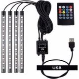 Eraks Car Accesories Eraks USB Girişli 12 Ledli Araç Içi Ayak Altı Sese Duyarlı RGB Şerit LED Aydınlatma Siyah Renk