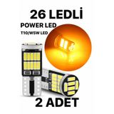 ERAKS CAR ACCESORIES T10 Led 26 Ledli W5w Canbus Metal Ultra Power Turuncu Park Plaka Tavan Ampulü