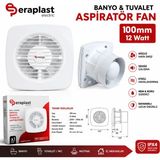 Eraplast Banyo Tuvalet Aspiratörü 100 mm 12 Watt - Beyaz