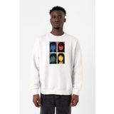 Erased Anime All Main Character Minimal Colorful Art Beyaz Erkek 2ip Sweatshirt