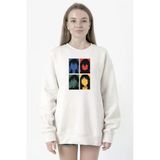 Erased Anime All Main Character Minimal Colorful Art Beyaz Kadın 2ip Sweatshirt