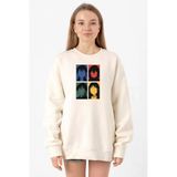 Erased Anime All Main Character Minimal Colorful Art Ekru Kadın 2ip Sweatshirt