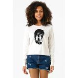 Erased Anime Black White Silhoette Ekstra Uzunkol Sweatshirt Ekru