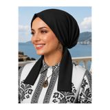 erasra class eşarp bone pamuklu kumaş kayma yapmaz siyah renk