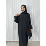 Erasra Class Şallı Namaz Elbisesi ,hijap, Tek Parca ( Hac ve Umre Için Uygunudur) Siyah Renk - Standart