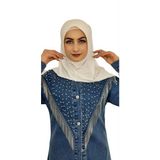 Erasra Class Takmatik Hazır Esarp Hijap Ekru