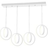 Eray Aydınlatma 1909-4 Beyaz Metal 4 Lü Sıralı LED Avize Şık Tasarım ile Modern Aydınlatma