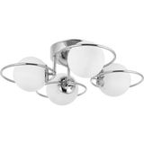 Eray Aydınlatma 4 Lü Opal Camlı Metal Avize Modern Tasarım ve Krom Renk ile Şık Aydınlatma