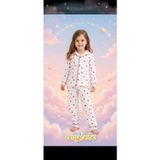 ERAY BEBE Kız Çocuk Kalp Desenli Pamuklu Uzun Kollu Pijama Takımı - Beyaz Kırmızı Kalpli