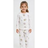 Eray Bebe Kız Çocuk Ördek Desenli Pijama Takımı, Uzun Kollu, Düğmeli Üst ve Alt