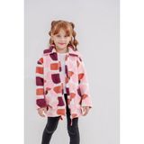Eray Kids Kız Çocuk Renkli Desenli Fermuarlı Yumuşak Polar Ceket - 7 Yaş - Mürdüm
