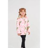 Eray Kids Kız Çocuk Renkli Desenli Fermuarlı Yumuşak Polar Ceket - 7 Yaş - Pembe