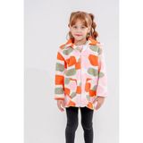 Eray Kids Kız Çocuk Renkli Desenli Fermuarlı Yumuşak Polar Ceket - 7 Yaş - Turuncu