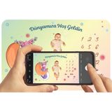 Erays Home Bebek Hediye Aylık Fotoğraf Anı Battaniyesi, Erkek Kız Bebek Yeni Doğan Baby Shower Doğum - Krem