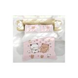 Erays Home Bubu Dudu Desenli 3D Dijital Baskılı Çift Kişilik Çarşafsız Kız Çocuk Nevresim Takımı