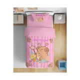 Erays Home Capybara Desenli 3D Dijital Baskılı Tek Kişilik Çarşafsız Kız Çocuk Nevresim Takımı Uyku Seti