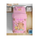 Erays Home Capybara Sevimli Desenli 3D Dijital Baskılı Tek Kişilik Kız Çocuk Nevresim Takımı Uyku Seti