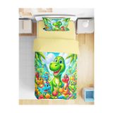 Erays Home Dino Dinozor Desenli 3D Dijital Baskılı Tek Kişilik Nevresim Takımı Çocuk Nevresim Takımı