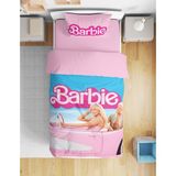 Erays Home Erayshome Barbie 3D Baskılı Tek Kişilik Nevresim Takımı - 160 x 220 cm - Pembe - Mavi