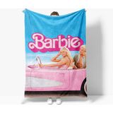 Erays Home Erayshome Barbie Desenli Baskılı Polar Tv Battaniyesi - 140 x 170 cm - Pembe