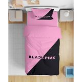 Erays Home Erayshome Black Pink 3D Baskılı Tek Kişilik Çarşafsız Nevresim Takımı - Pembe - Siyah - 160 x 220 cm