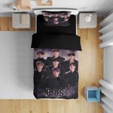 Erays Home Erayshome Bts 3D Tek Kişilik Çarşafsız Nevresim Takımı - Siyah - 160 x 220 cm