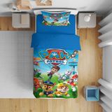 Erays Home Erayshome Paw Patrol 3D Baskılı Çarşafsız Tek Kişilik Nevresim Takımı - 160 x 220 cm - Mavi - Yeşil