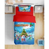 Erays Home Erayshome Yılbaşı Christmas 3D Dijital Baskılı Tek Kişilik Nevresim Takımı - Kırmızı - 160 x 220 cm