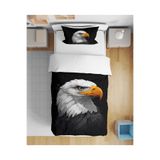 Erays Home Kara Kartal Eagle Desenli 3D Baskılı Tek Kişilik Genç Erkek Çocuk Nevresim Takımı