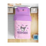 Erays Home Kuromi Desenli 3D Dijital Baskılı Tek Kişilik Çarşafsız Kız Çocuk Nevresim Takımı Çocuk Odası