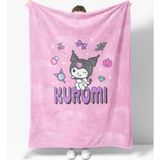 Erays Home Kuromi Desenli Baskılı Polar Tv Battaniyesi - Pembe - 140 x 170 cm