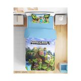 Erays Home Minecraft New Desenli 3D Dijital Baskılı Tek Kişilik Çarşafsız Erkek Çocuk Nevresim Takımı