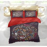 Erays Home Music 3D Çift Kişilik Nevresim Takımı - 200 x 220 cm - Mor