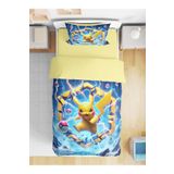 Erays Home Pikachu 3D Baskılı Tek Kişilik Çarşafsız Nevresim Takımı Genç Çocuk Nevresim Takımı