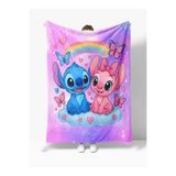 Erays Home Stich Desenli 3D Dijital Baskılı Polar Battaniye TV Battaniyesi