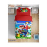 Erays Home Super Mario Desenli 3D Baskılı Tek Kişilik Çarşafsız Erkek Çocuk Nevresim Takımı