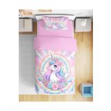Erays Home Unicorn 3d Dijital Baskılı Tek Kişilik Kız Çocuk Nevresim Takımı Genç Nevresim Takımı